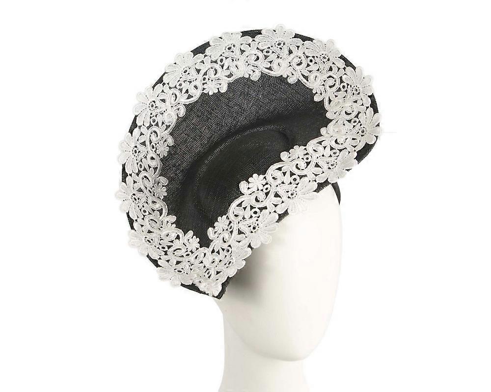 Embroidered Black & Cream Fascinator by Fillies Collection CU749BW