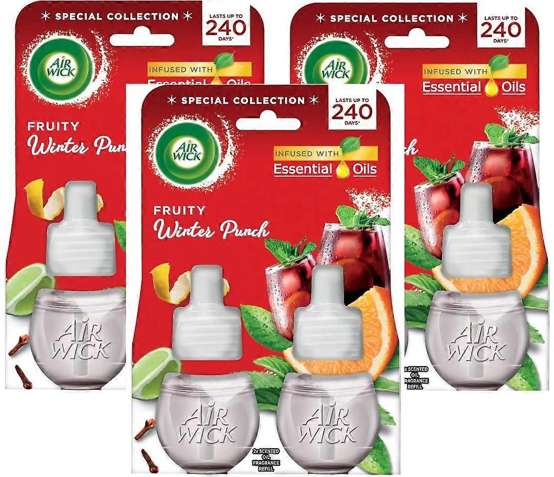 6 X Air Wick Electrical Plugin Oil Refills - Fruity Winter Punch