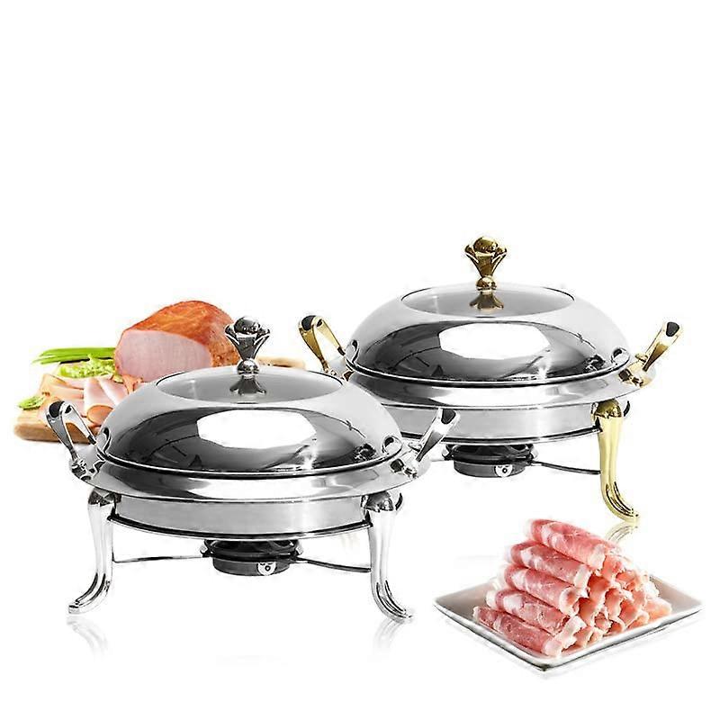 Stainless Steel Buffet Chafing Dish, Warming Tray, Catering Pan with Lid, Silver 24 cm