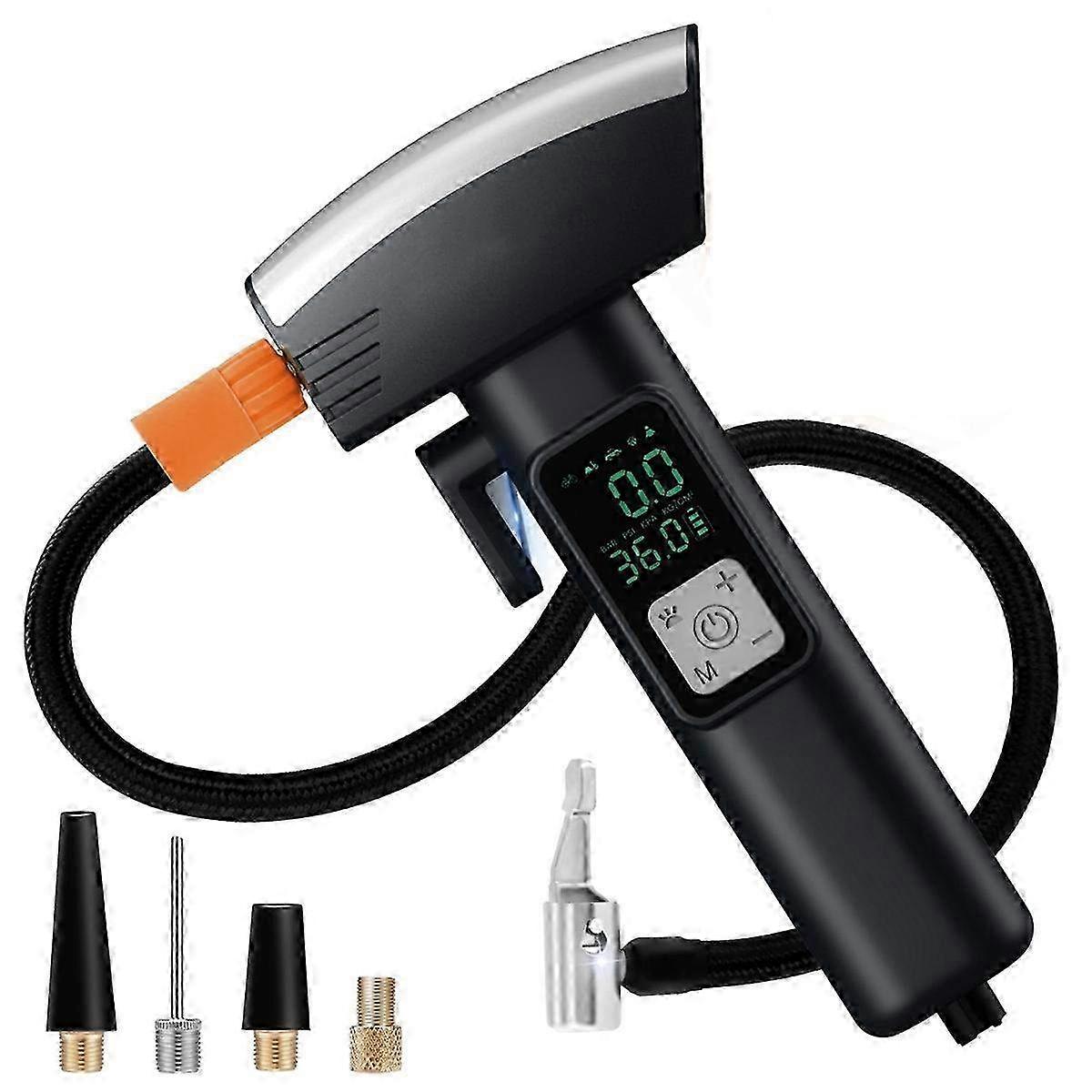6-in-1 Portable Air Compressor & Tire Inflator with Safety Hammer - Multi-Function Car Emergency Tool for Inflating Tires & Breaking Glass