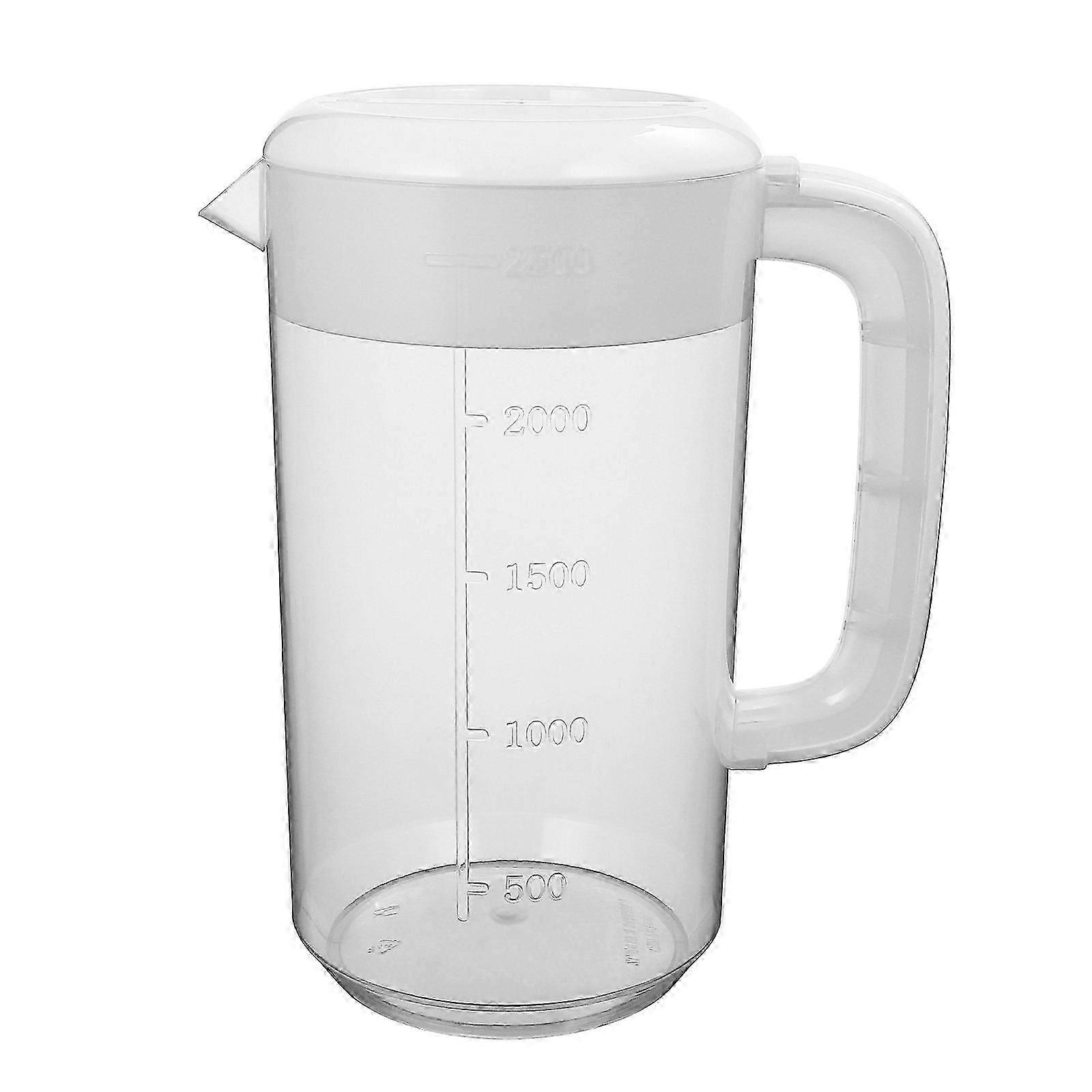 1pc Transparent Plastic Water Pitcher Measuring Beverage Pitcher Shatterproof Tea Pitcher (2500ML)