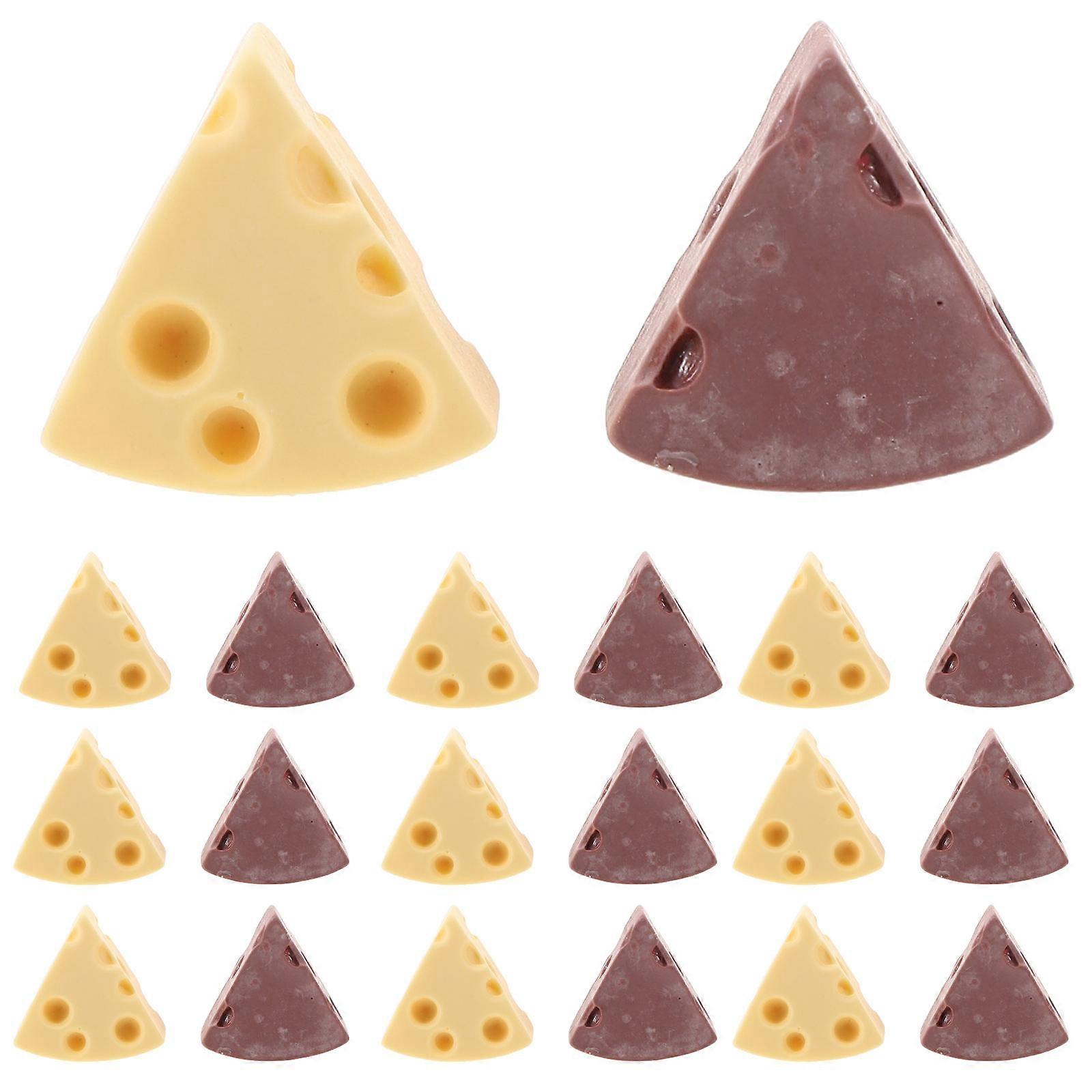 Mini Resin Food Clips 24Pcs Artificial Cheese Shape For Children Photo Props And Birthday Decorations
