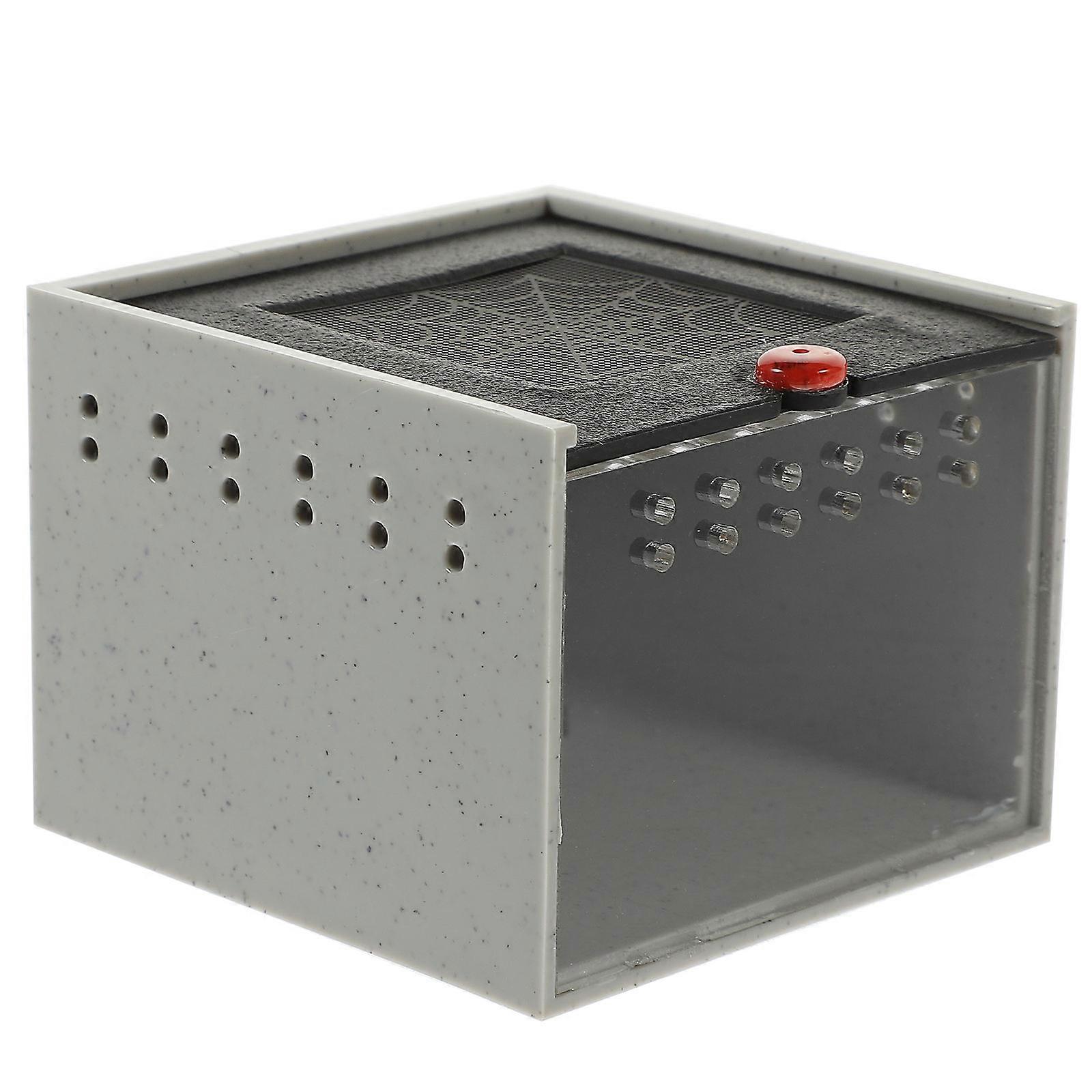 Clear Viewing Reptile Feeding Box with Ventilation for Pet Use Black Acrylic 7.5x7.5x12 inches