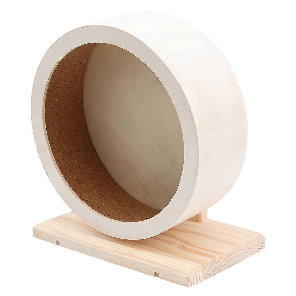 Silent Hamster Exercise Wheel Toy in Beige Synthetic Material for Pet Use 6.5 inches