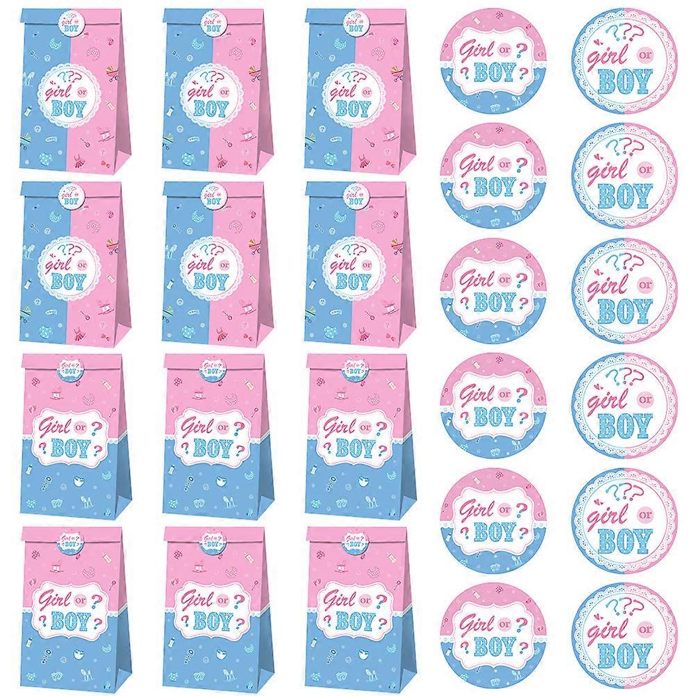 Gender Reveal Sticker Decor for Party Supplies Self Adhesive Paper Assorted Color 12pcs Bags 18pcs Stickers