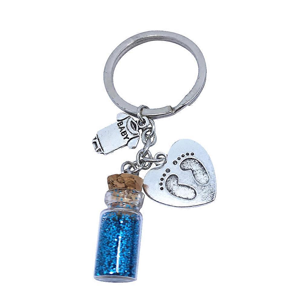 Heart-Shaped Pendant Keyring Decoration For Bag Mobile Accessories Unique Gift 1Set Blue