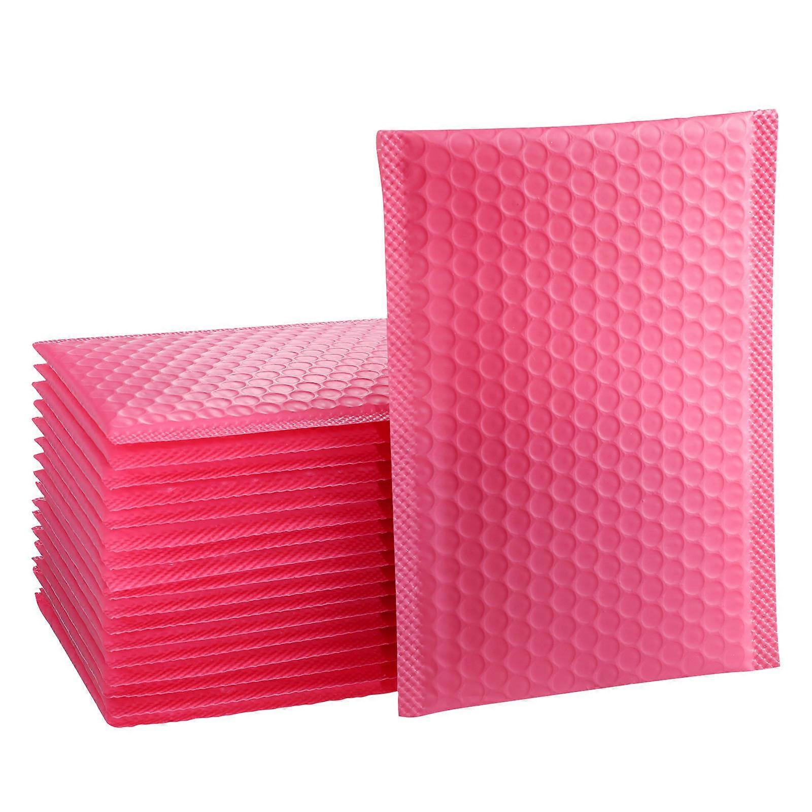Pink Bubble Mailer Envelopes Padded PE Shockproof Lightweight Waterproof for Mailing Storage 15x20cm
