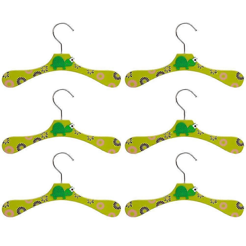 Kinder Kleiderbügel Holz Kleiderbügel Heimgebrauch Sortierte Farbe Tragende 6Pcs