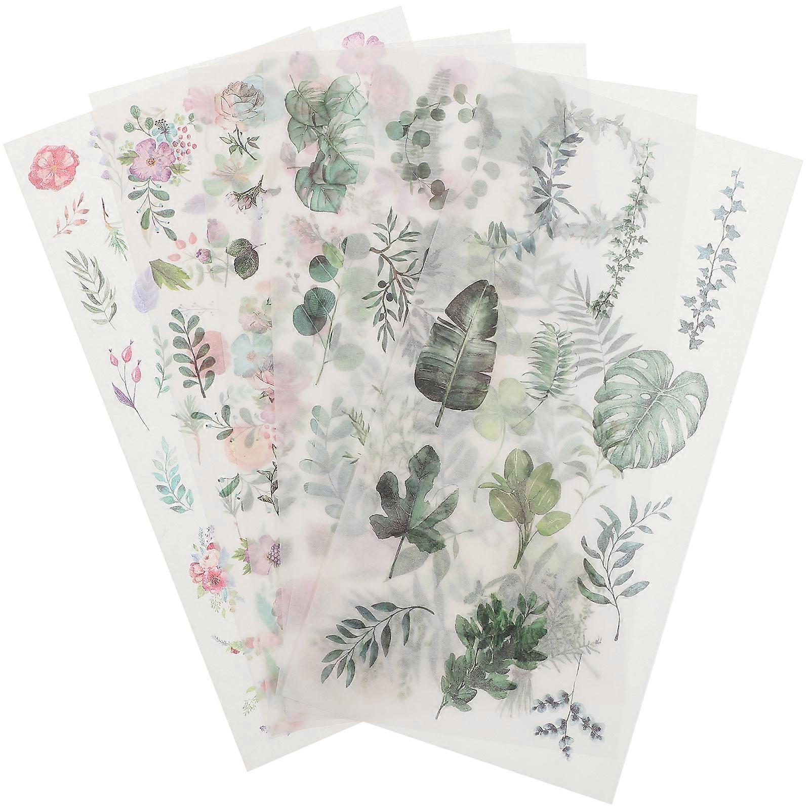 Plants Stickers 2Pack Foliage Leaves Flowers For DIY Scrapbooking Kids Crafts Assorted Color Decor Peel And Stick