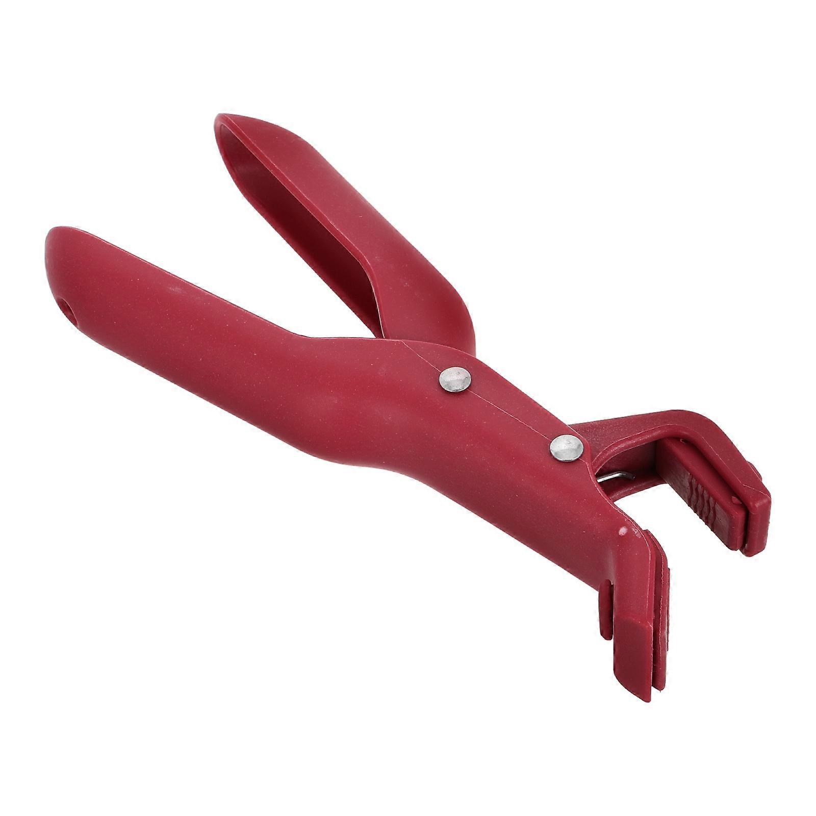 Anti Scald Bowl Clip Multifunctional Design Cooking Pans Red Lightweight Design 1Pcs