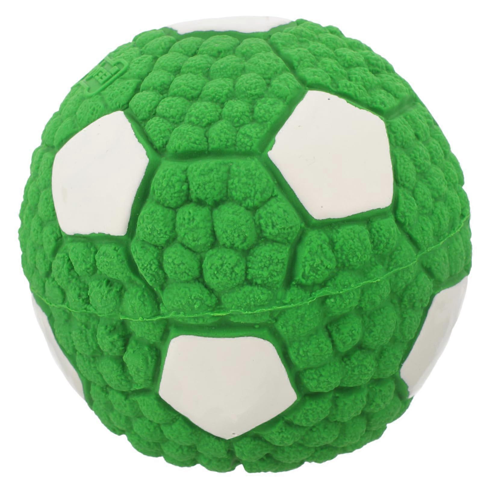Dog Chew Toy for Small Dogs, Interactive Squeaky Ball with Durable Green Soccer Design