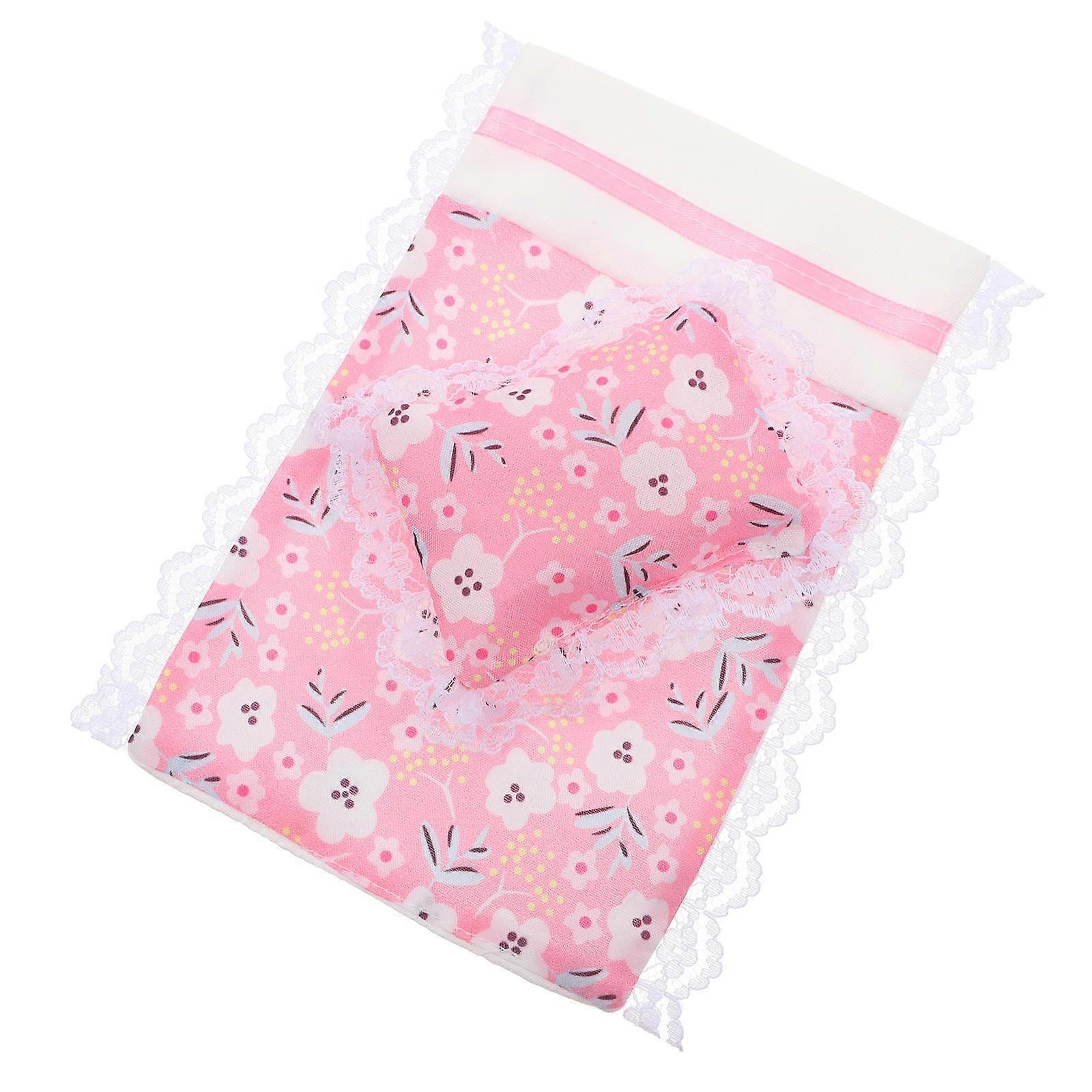 Mini House Bed Sheet Set For Doll House Bedroom Layout With Multi Colored Fabric