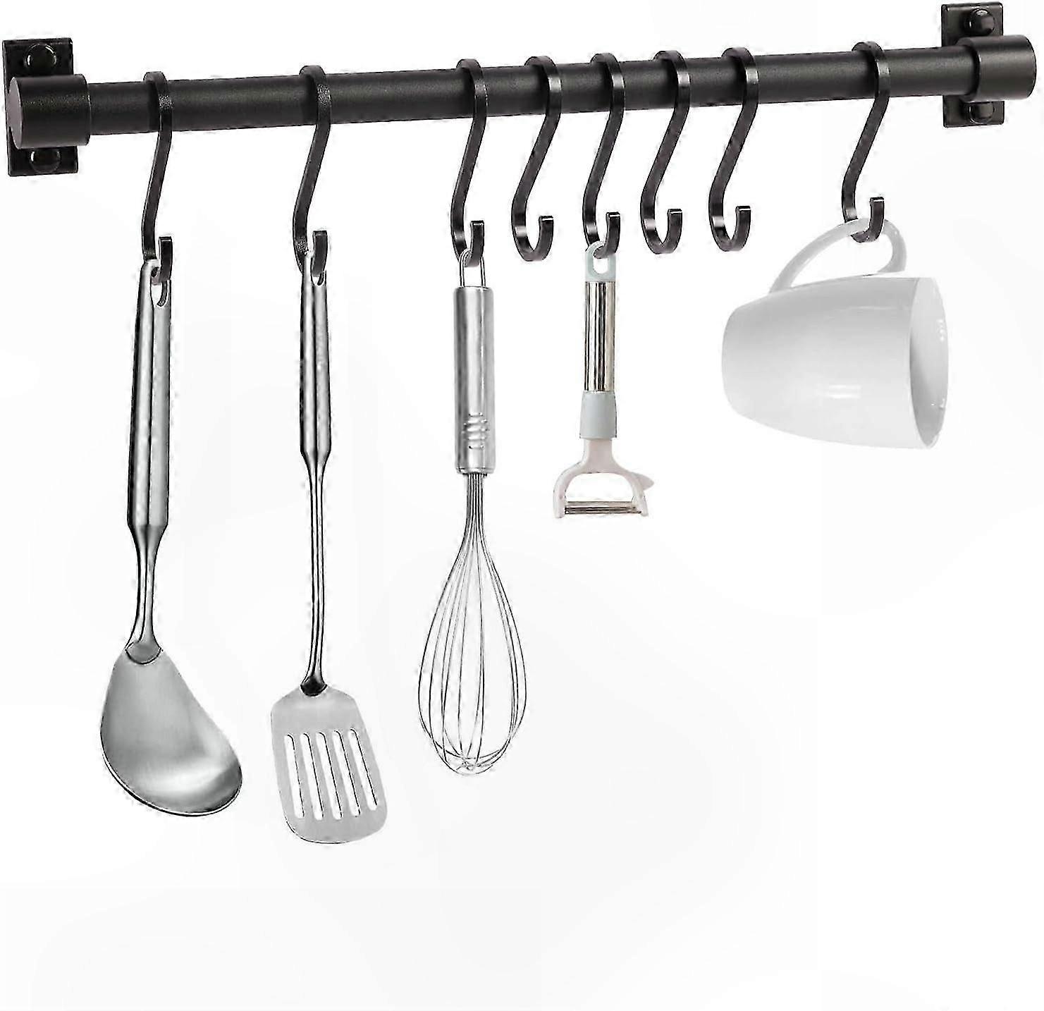 6-Hook Adhesive Organizer for Kitchen Storage and Space Management