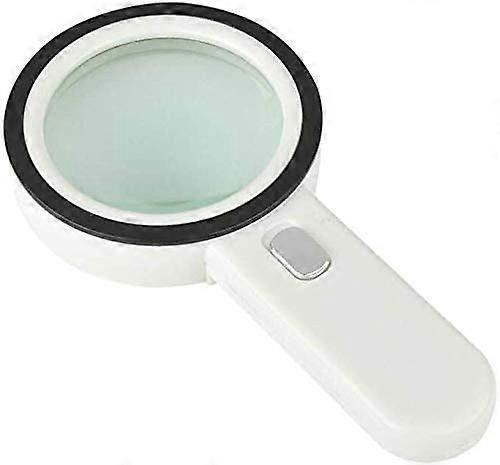 Educational Hobby Magnifiers, 30X Handheld Illuminated Magnifier with 12 LEDs,  Magnification Loupe, 107mm Diameter, Charitable