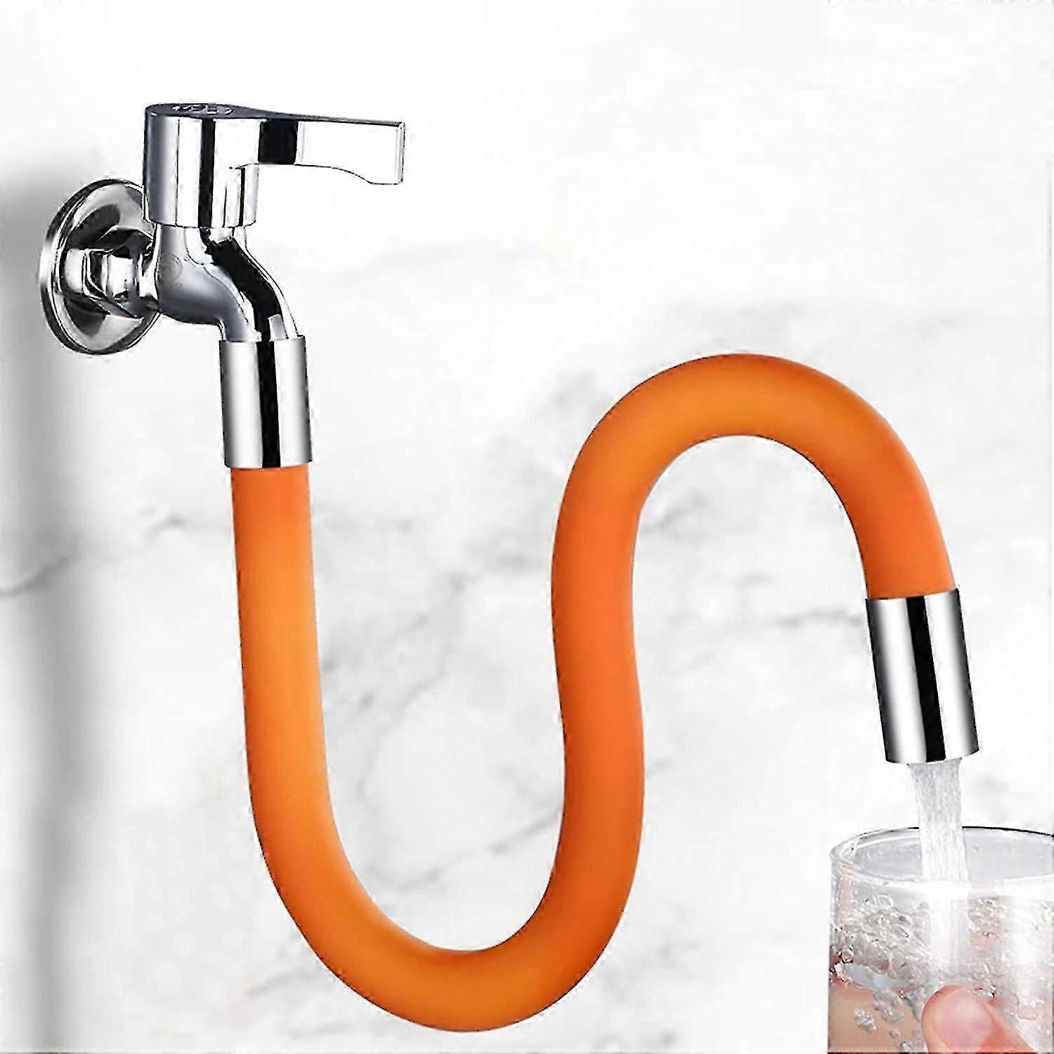Universal 360° Rotatable Kitchen Faucet Extension Hose with Connector, 20cm Flexible Spray Tube for Sink