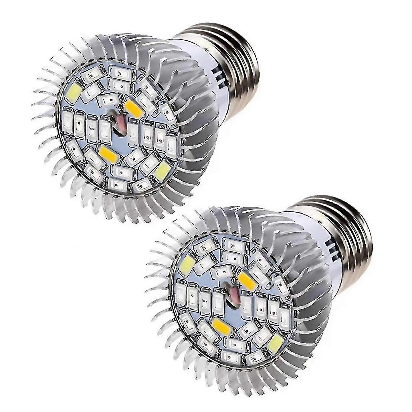 For 2pcs E27 Plant Growth Light 85265v Full Spectrum Led Grow Light