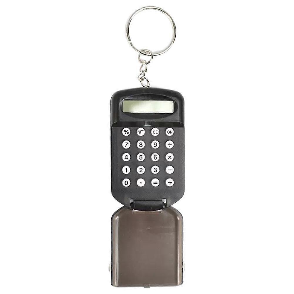 Mini Transparent Flip Calculator with Keychain Portable Cute Design for Students Exams Office Home Lightweight Dustproof Gift