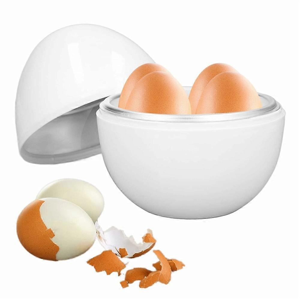 Creative Egg Shaped PP + Aluminum Kitchen Microwave Egg Steamer for 4 Eggs (BPA Free, No FDA Certificate)