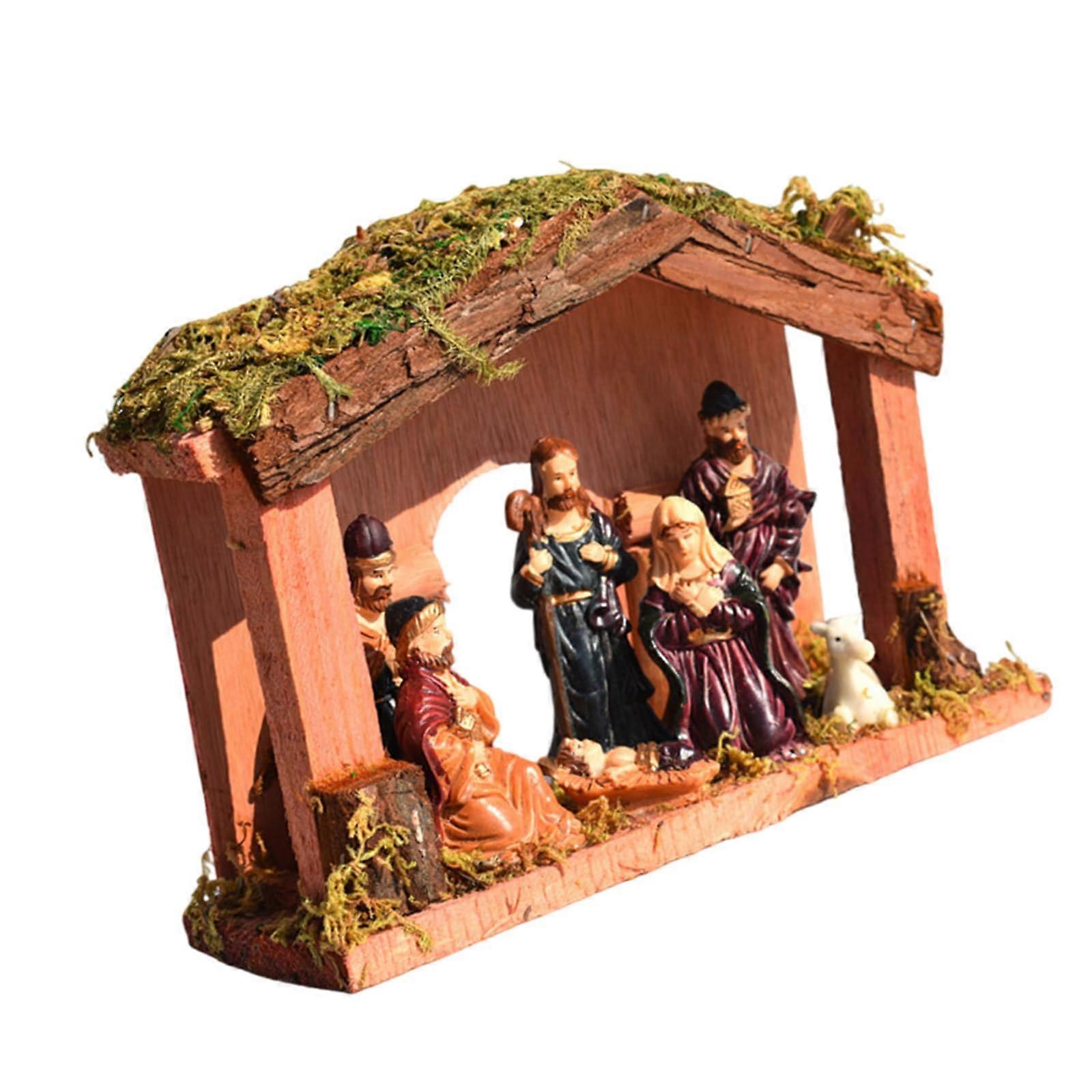 Christmas Nativity Set Tabletop Decoration Religious Manger Scene Figurines for Holidays Religious Display Ref: 5388