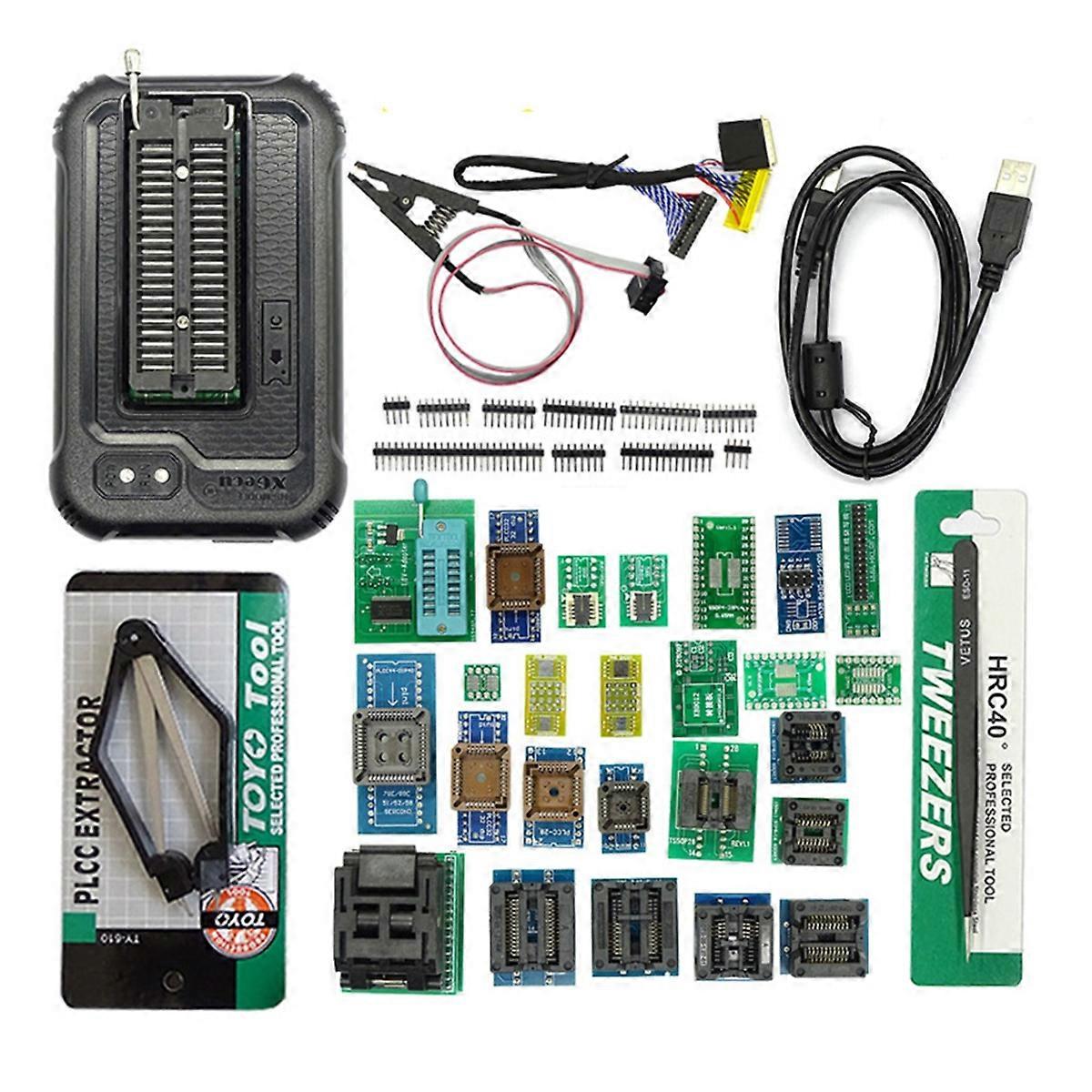 For T48 TL866II USB Programmer with 30 Adapters for SPI/Nor/NAND Flash BIOS MCU EEPROM PIC AVR
