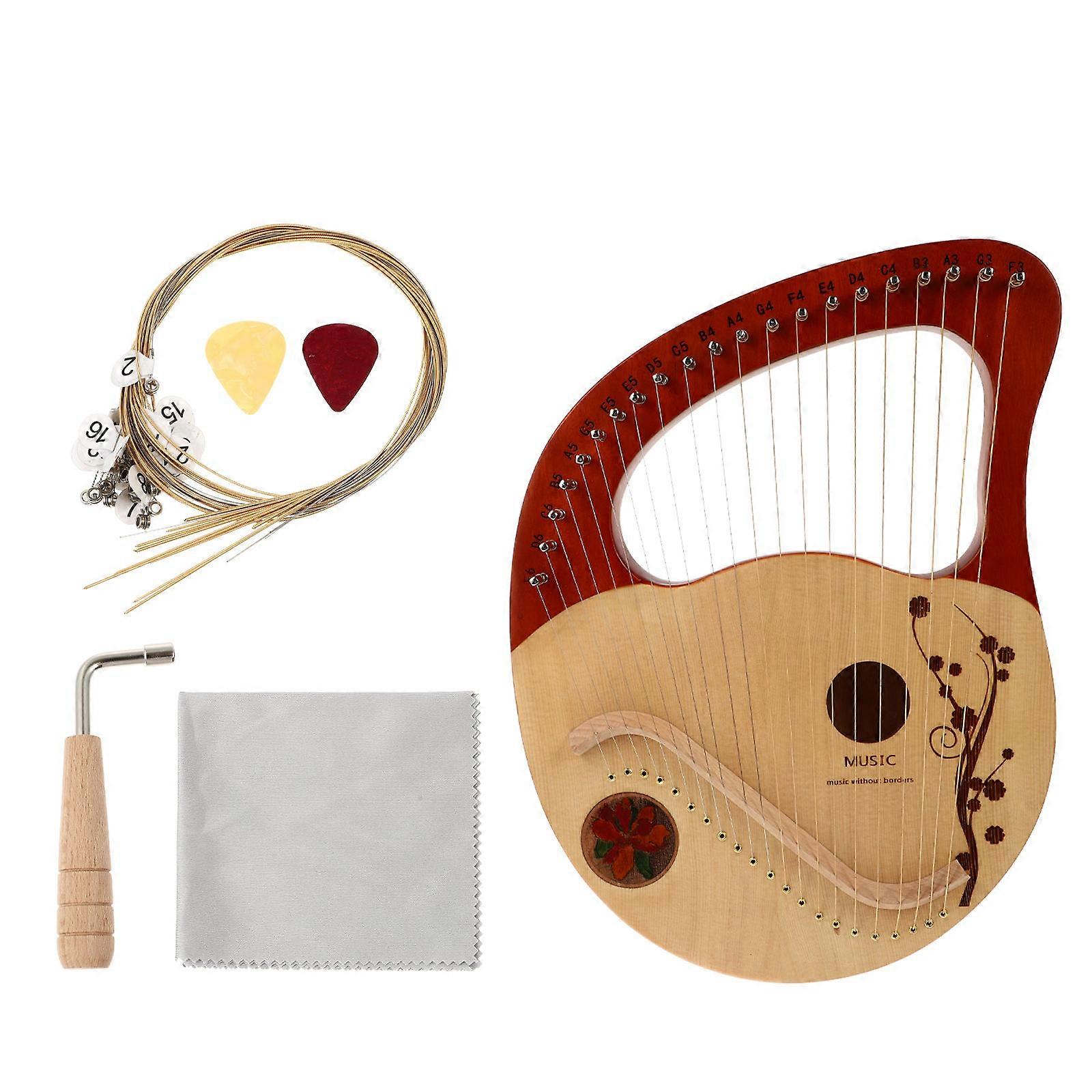Lyre Harp Small Lyre for Performance Multi Wood with Durable Feature 1 Set