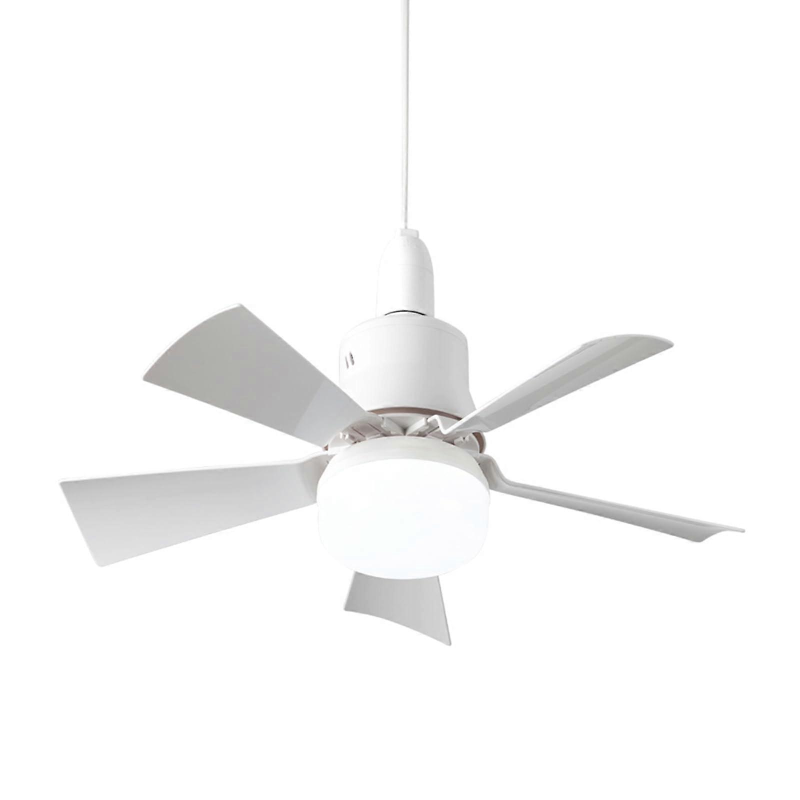 Modern Ceiling Fan Lamp E27 Head, Detachable Split Fan, Infinitely Dimmable, 3Color Light, Remote Control, Timer Memory