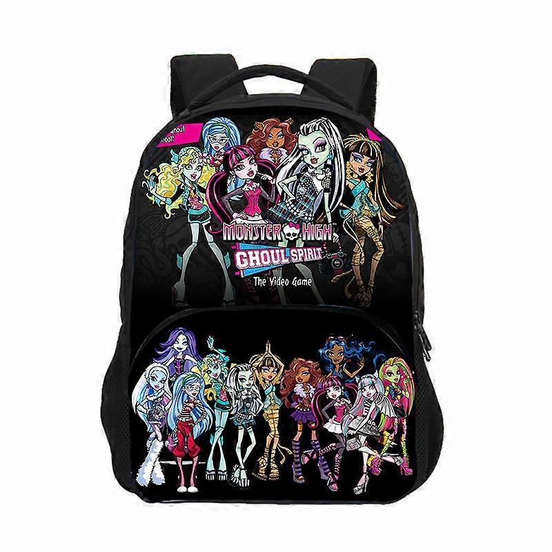 Monster High Print Backpack for School, Lightweight Durable Large Capacity Multi-Functional Kids Teen Backpack