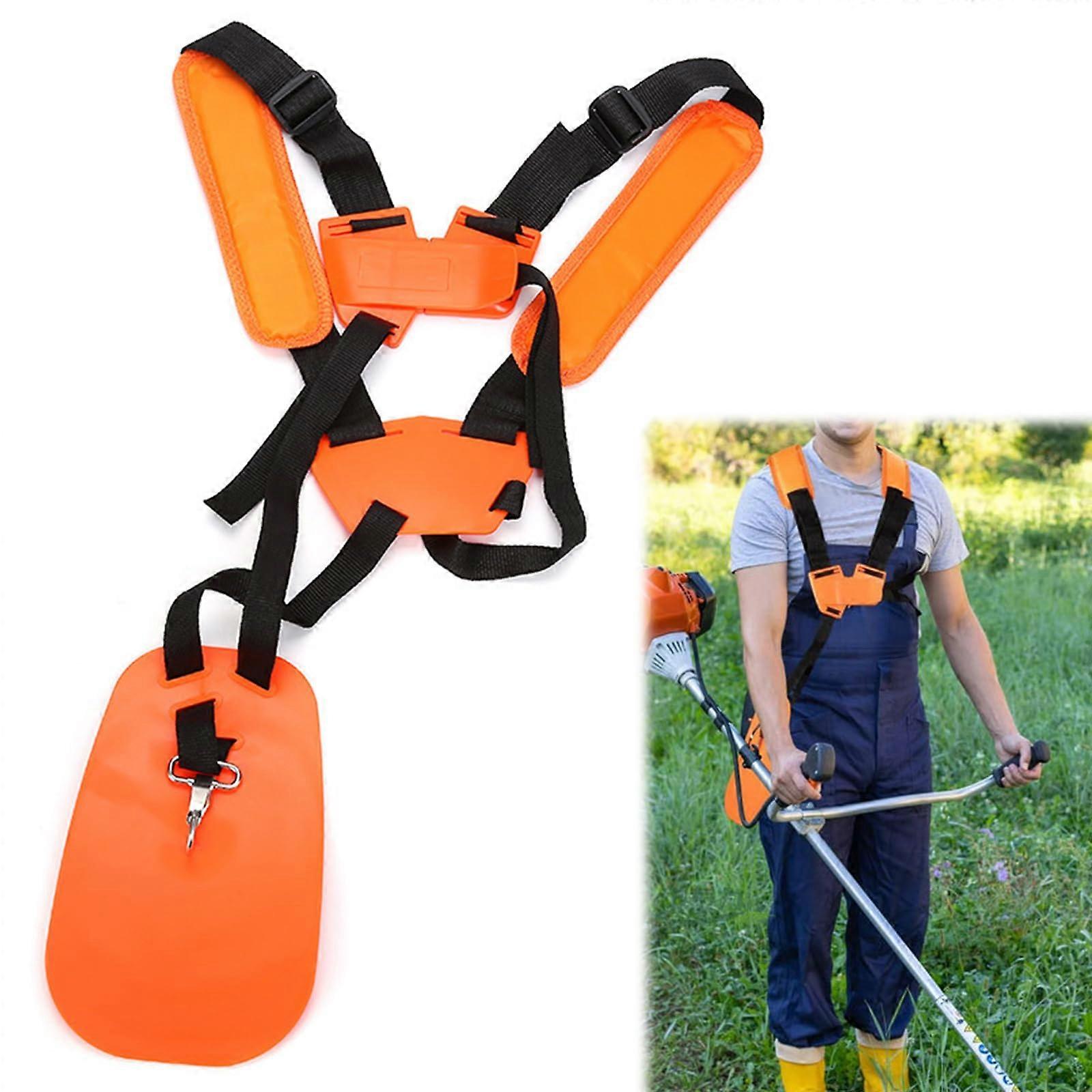Strimmer Harness, Ergonomic Shoulder Strap, Nylon, Comfortable Fit for Lawn Mowers and Most Trimmers, Orange