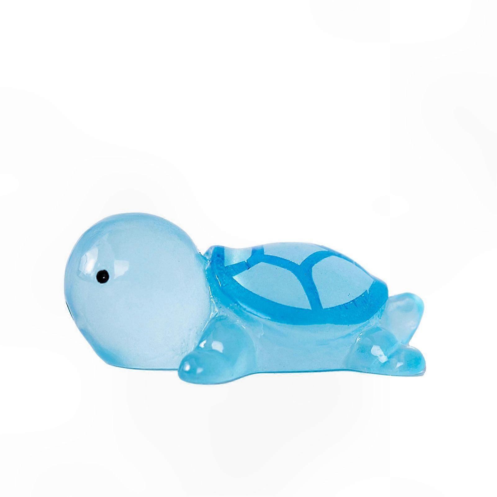 10 Pack Glow-in-the-Dark Mini Turtle Ornaments for Home Decor, Reusable Resin Figurines