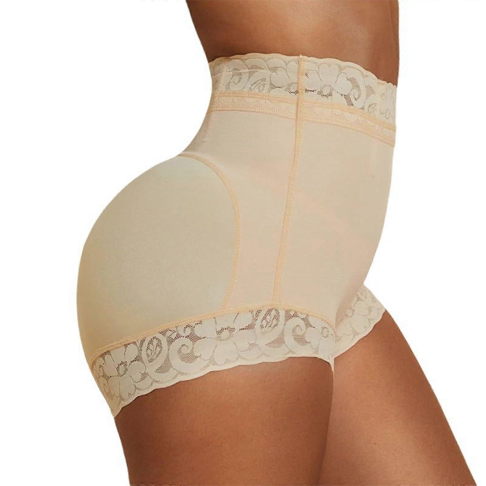 Women's Butt Lifter Panties with Tummy Control, Hip Enhancer Shapewear, Seamless Padded Briefs, O Beige, 5XL