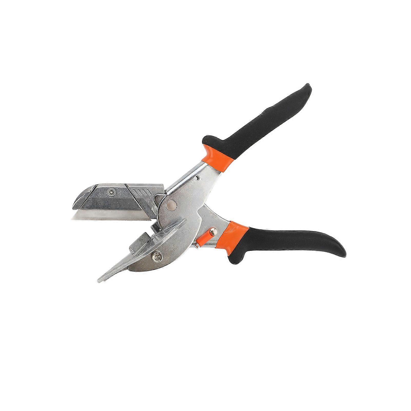 Miter Cutter 45 to 135 Degree Angle Adjustable Shears with 15 Replacement Edges for Cutting Trunking Wood Plastic