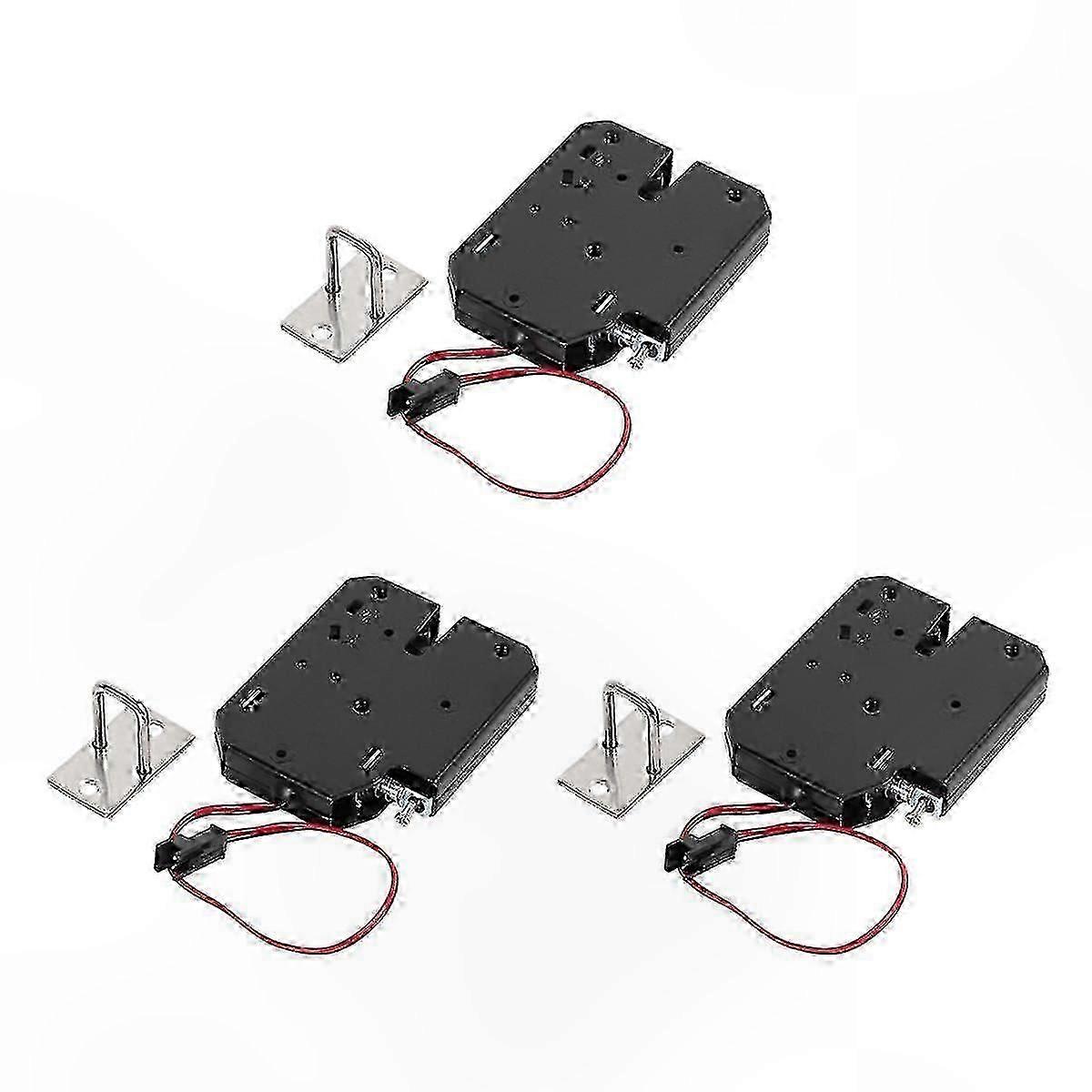 3 Pack 12V 2A Electromagnetic Door Lock 150KG/330Lb Fail Safe Security Holding Force Magnetic Locking System Control