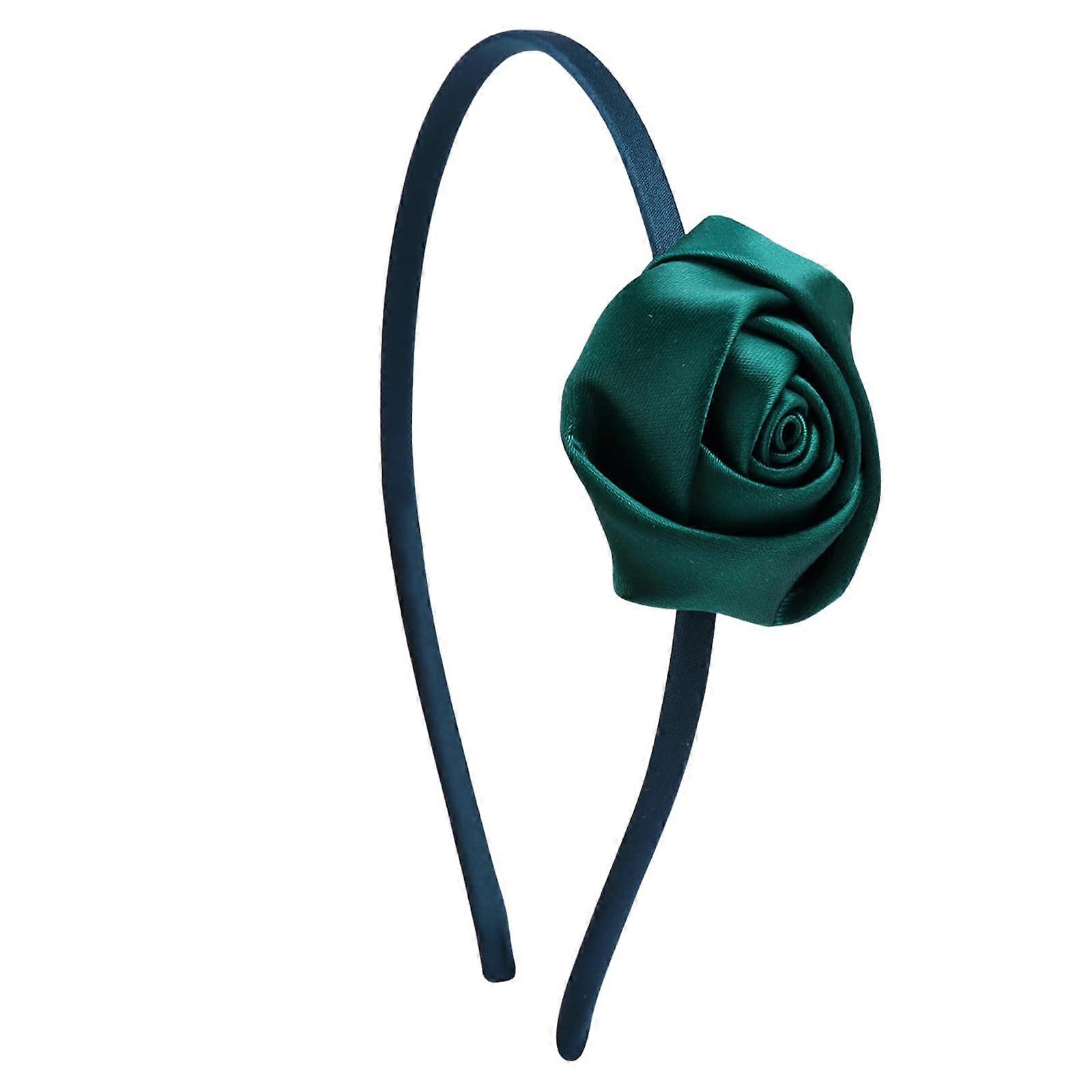 Valentine's Party Hair Hoop Rose Hair Accessories Rose Hair Band For Women Birthday Wedding Darkgreen