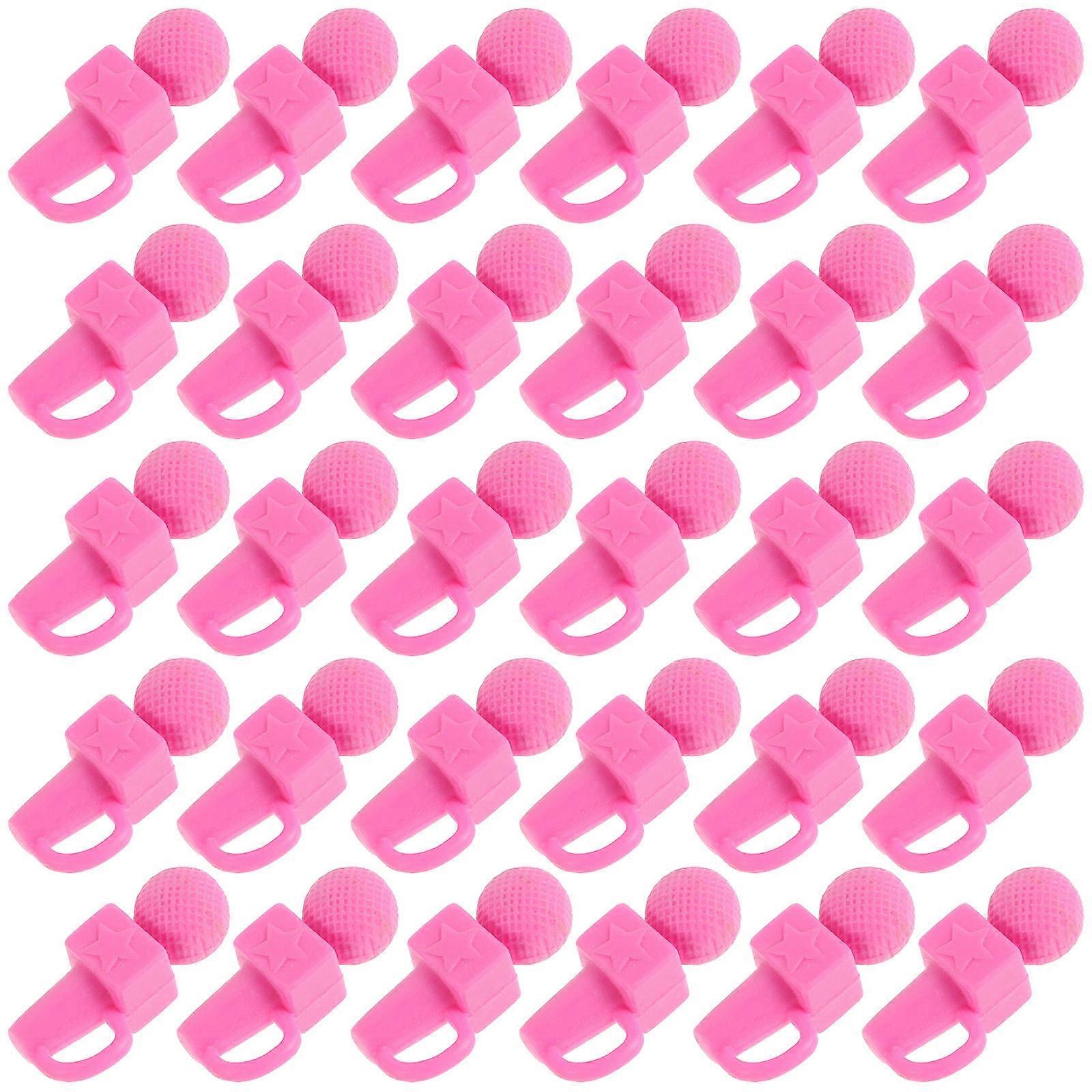 50pcs Pink Mini Microphone for Girls Portable Karaoke Toy Toddler for Singing Kids Karaoke Machine Dollhouse Musical Instruments