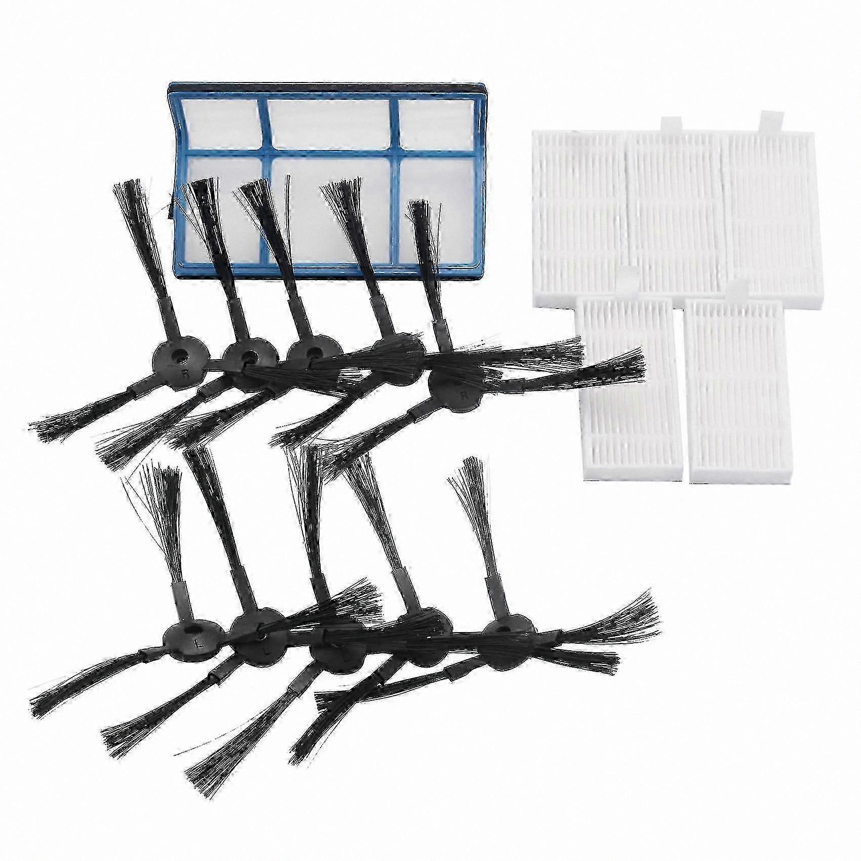 Replacement Filters and Side Brushes for Select Robotic Vacuum Models - 5 Filters + 10 Brushes Set