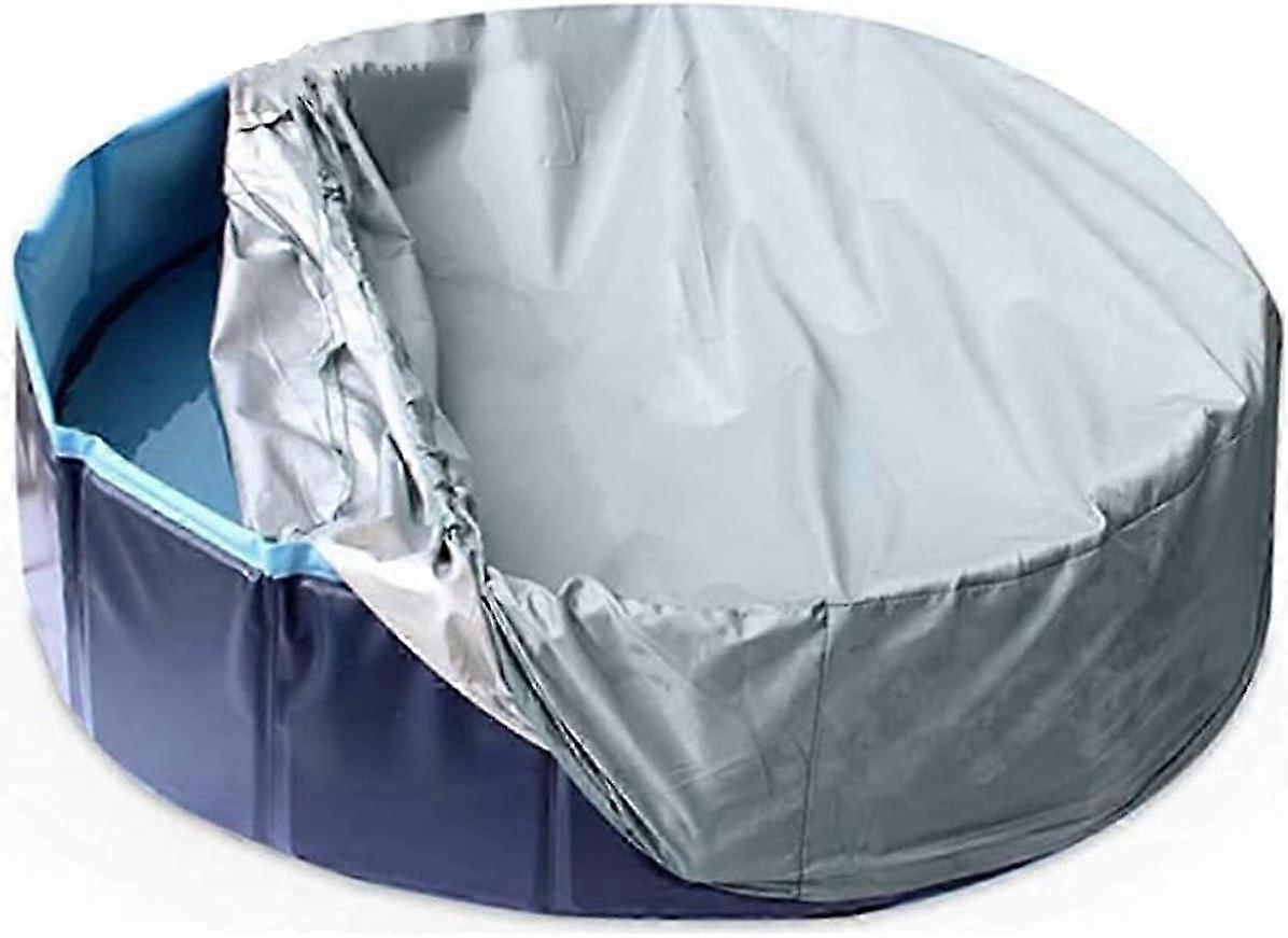 Round Pool Cover, 210D Oxford Fabric Pool Protector Cover, Tubular Pool Bubble Cover With Stora