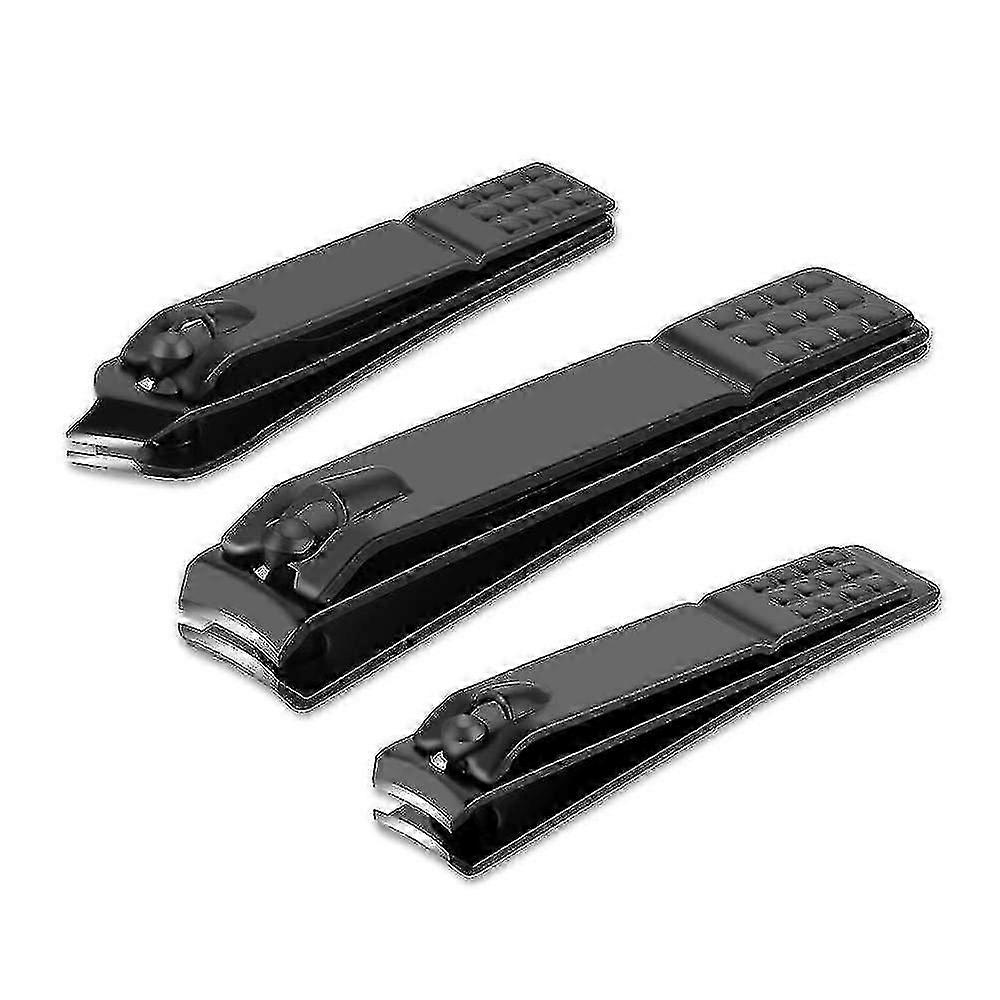 Nail Clipper Set Nero Per Uomo E Donna (3 Pezzi, Nero)