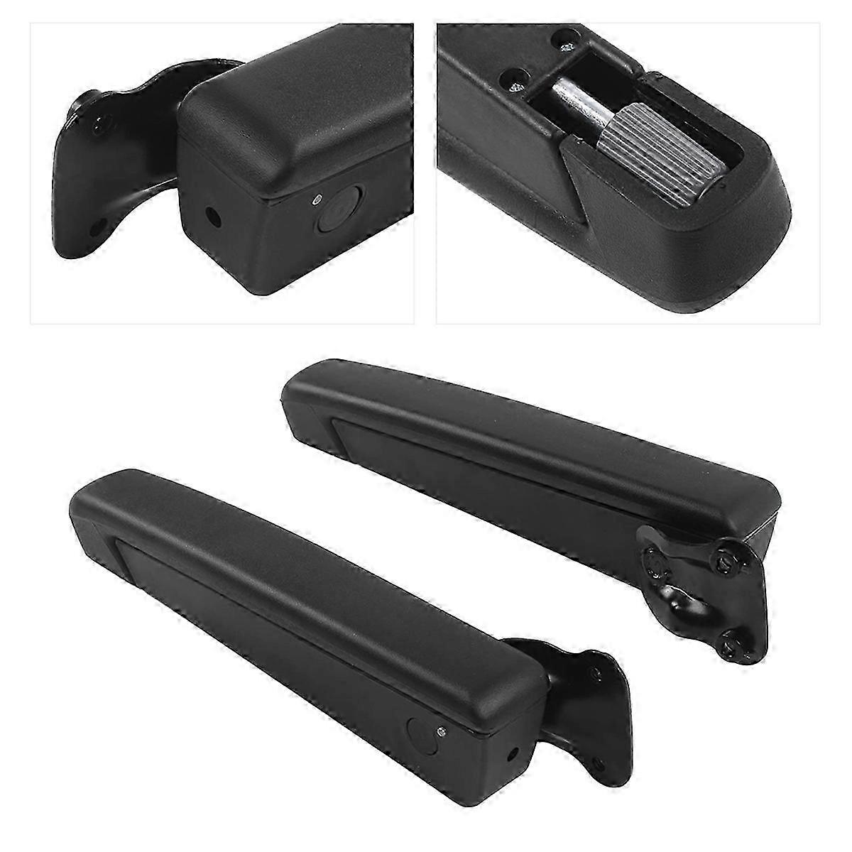 Car Armrest Adjustable Seat Angle Universal Replacement - Shockproof PU Sponge Black Adjustable Armrest C Pair