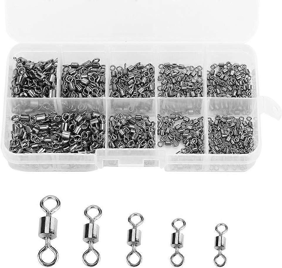 Fishing Swivel Rolling Swivel Padding Fishing Connector Terminal 210Pcs Lefou