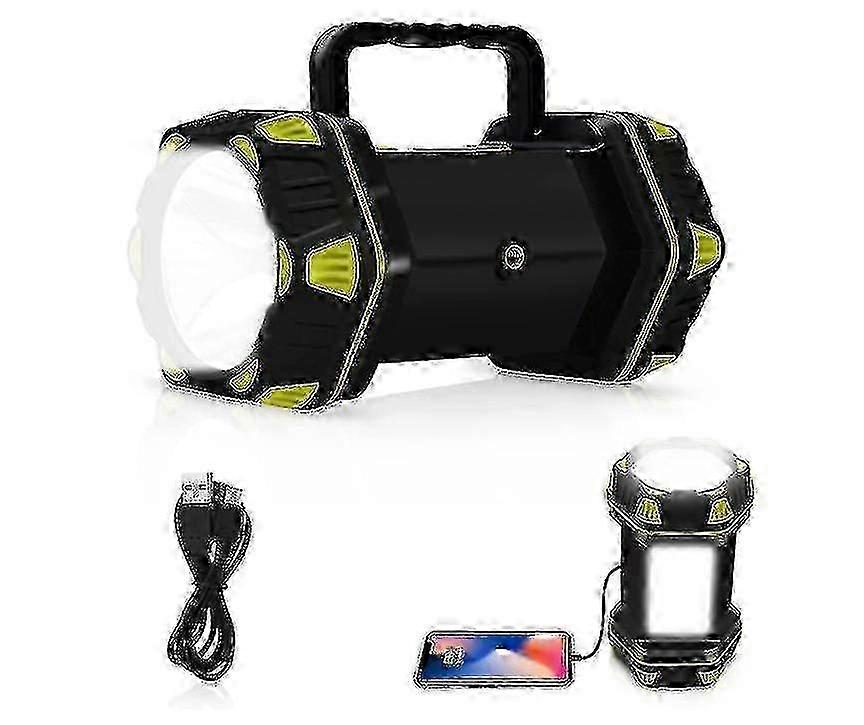 Rechargeable Lantern: 8 Modes LED Spotlight Flashlight with Double Head for Multifunctional Use in Tents