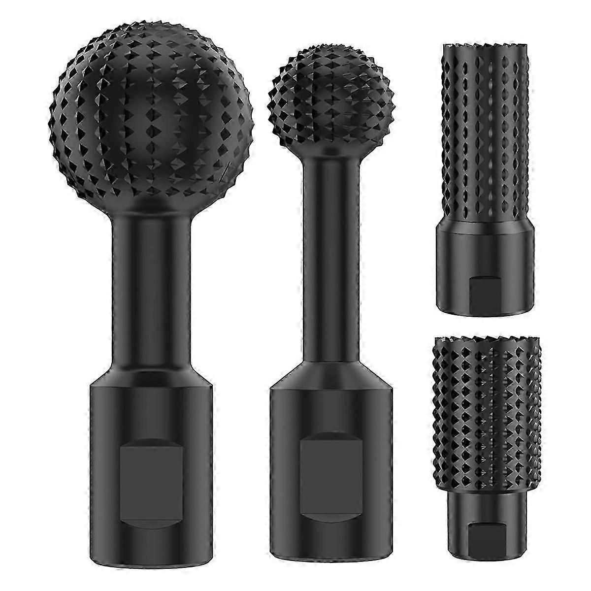 4Pcs Ball Grinding Head Ball Gouge Angle Grinder Attachment Sphere Rotary Burr with 5/8-11 Threads