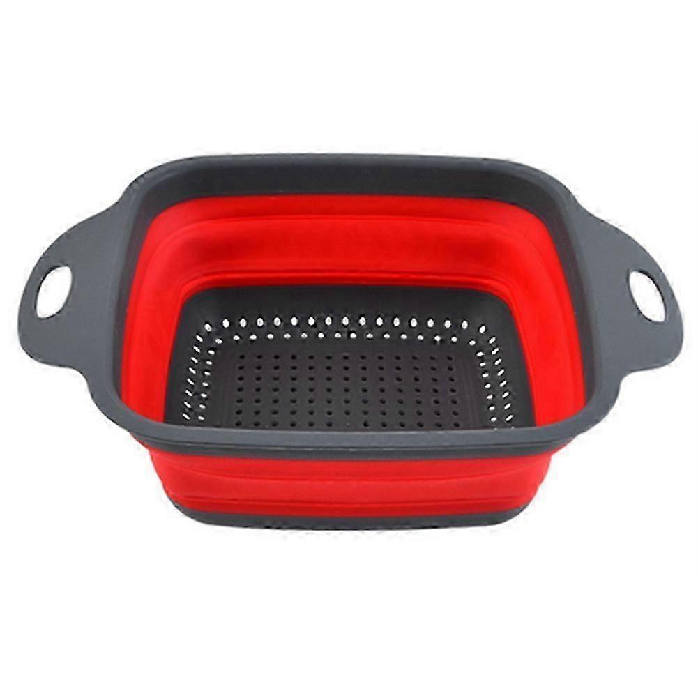Silicone Folding Drain Fruit Vegetable Washing Basket Foldable Strainer Drainer Kitchen Storage Too