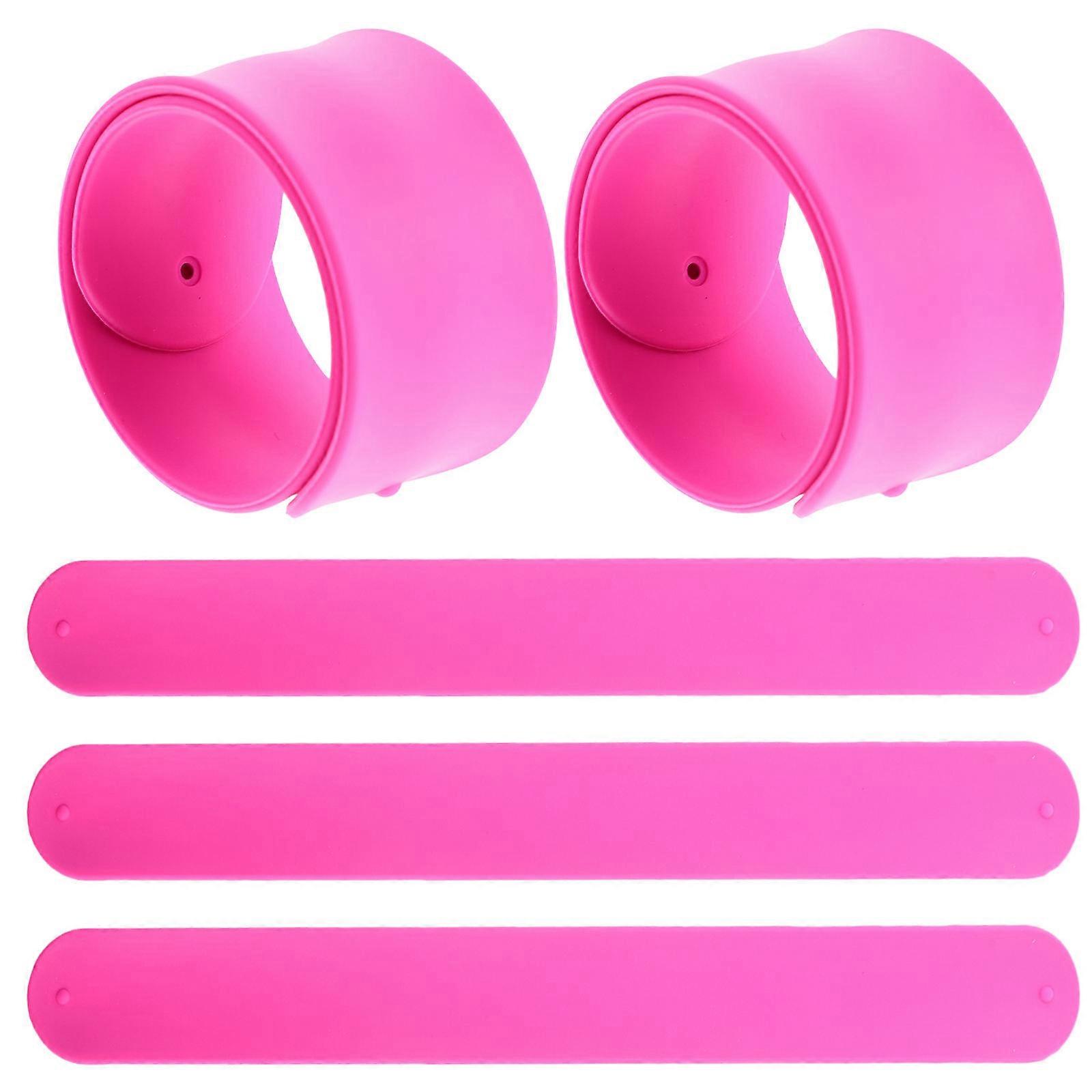 Slap Bracelets for Kids Silicone Slap Bands for Playing 10Pcs Pink