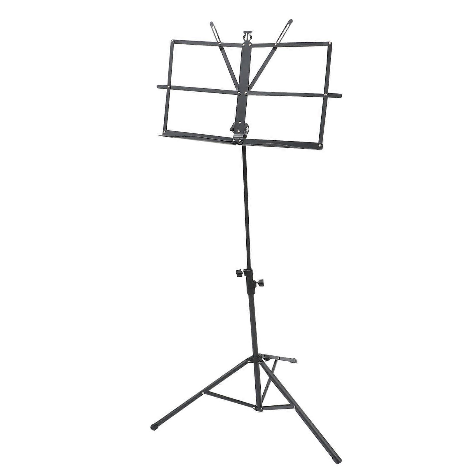 Folding Music Tripod Stand Sheet Music Holder For Musicians Portable Score Rack For Books Tablets And Instruments Black