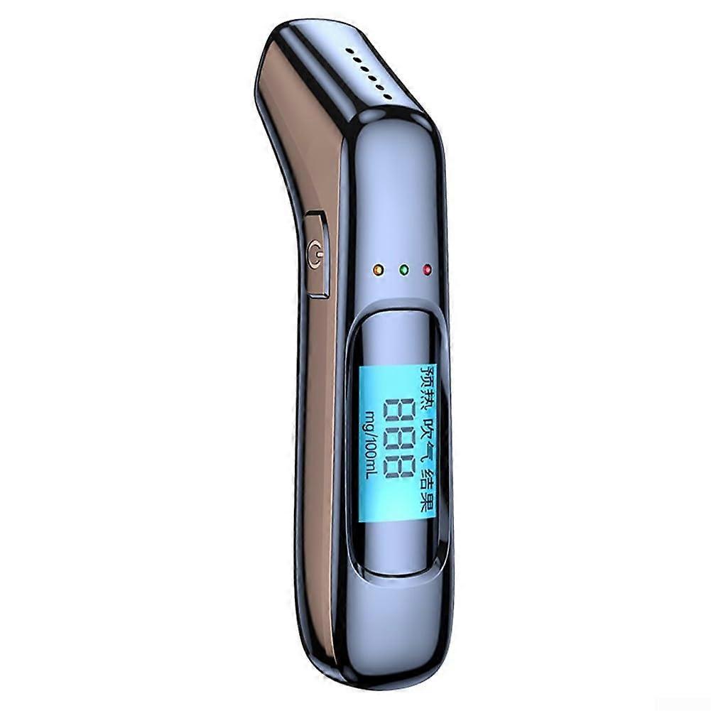 Breathalyzer Alcohol Tester Portable Alcohol Content Detector Automatic Detection LCD Display Rechargeable Battery Black