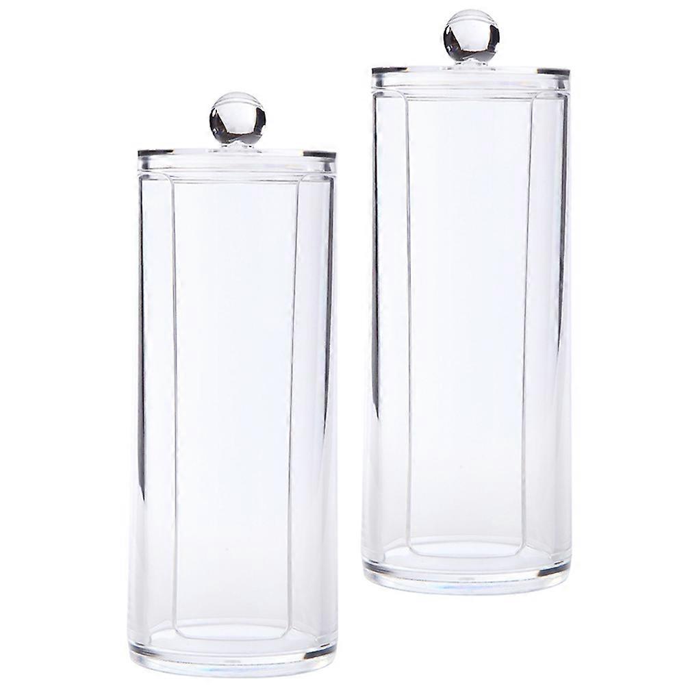 Cosmetic Cotton Organizer Transparent Storage Box for Storage Use 2Pcs