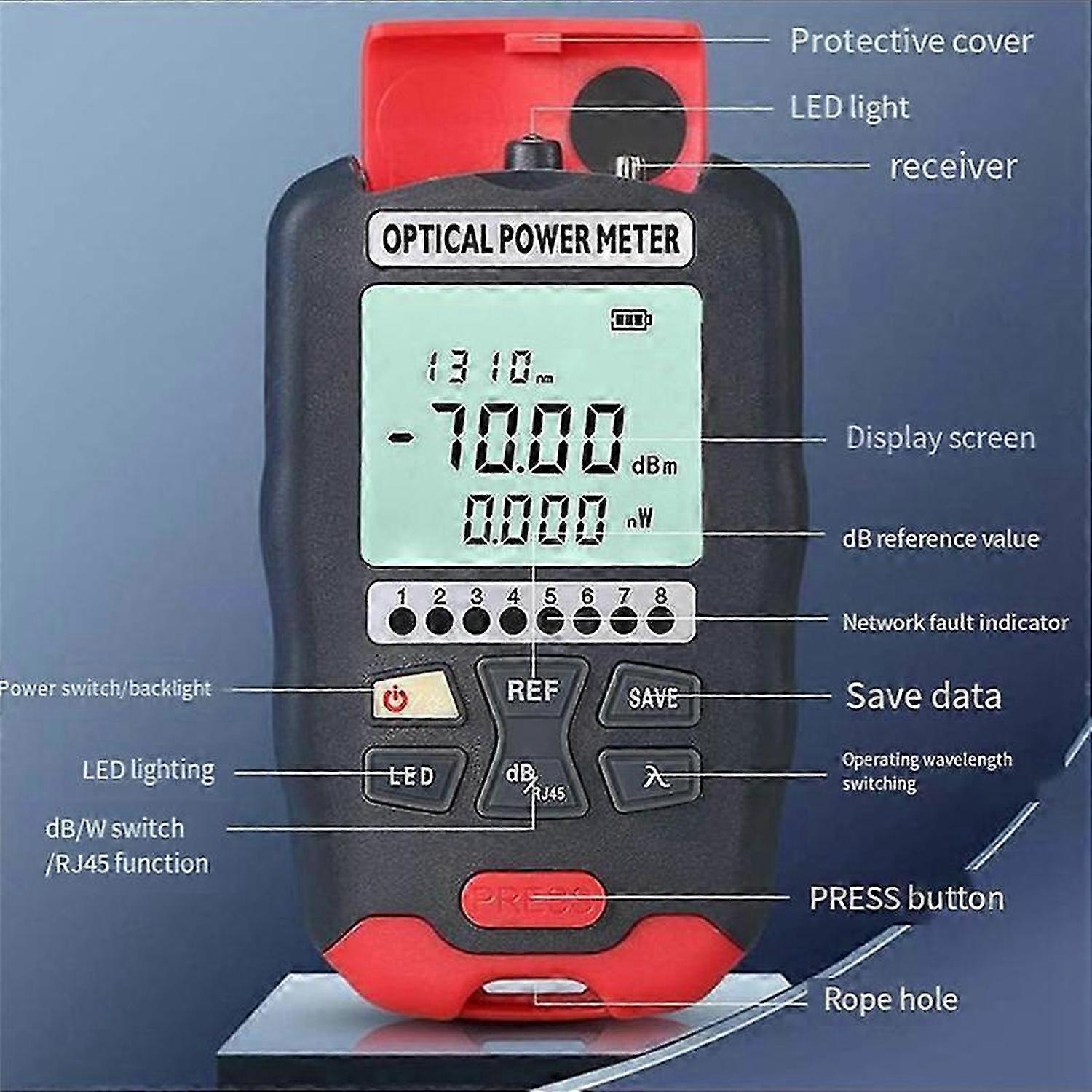 Optical Fiber Power Meter Fiber Visual Fault Locator for Wiring D7