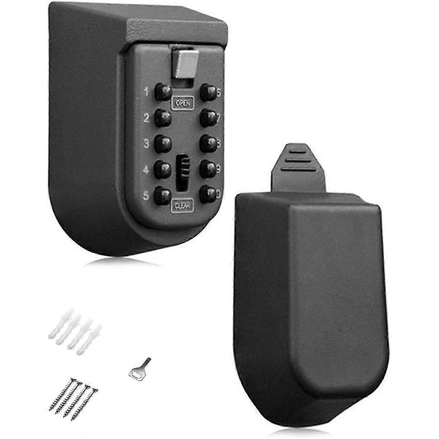 Wall Mounted Key Safe Box - Weatherproof 10-Digit Combination Lock