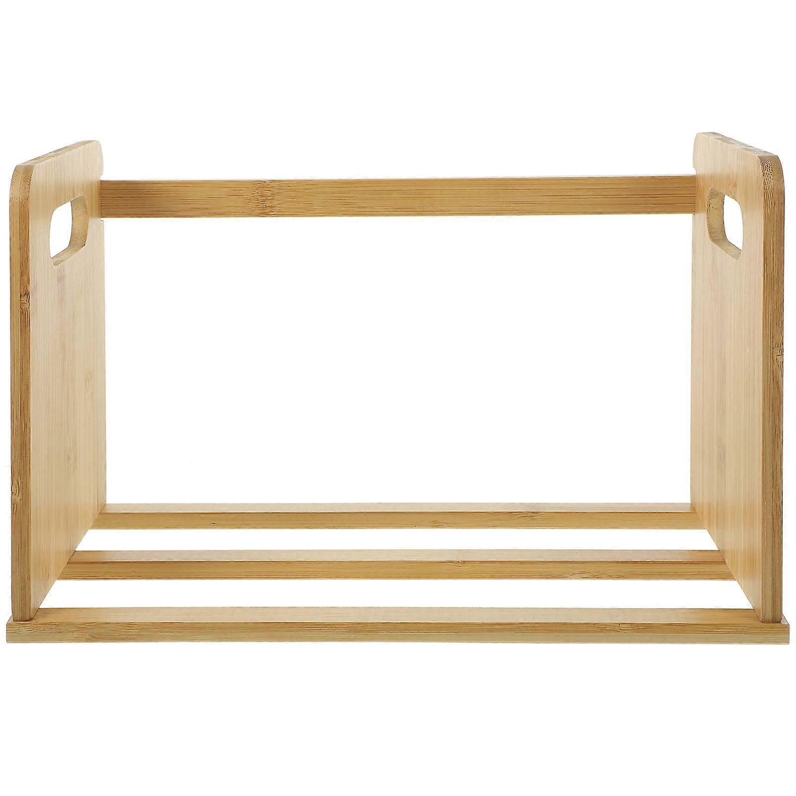 Singing Record Display Stand Wooden Desktop Book Shelf for Storage Organizer