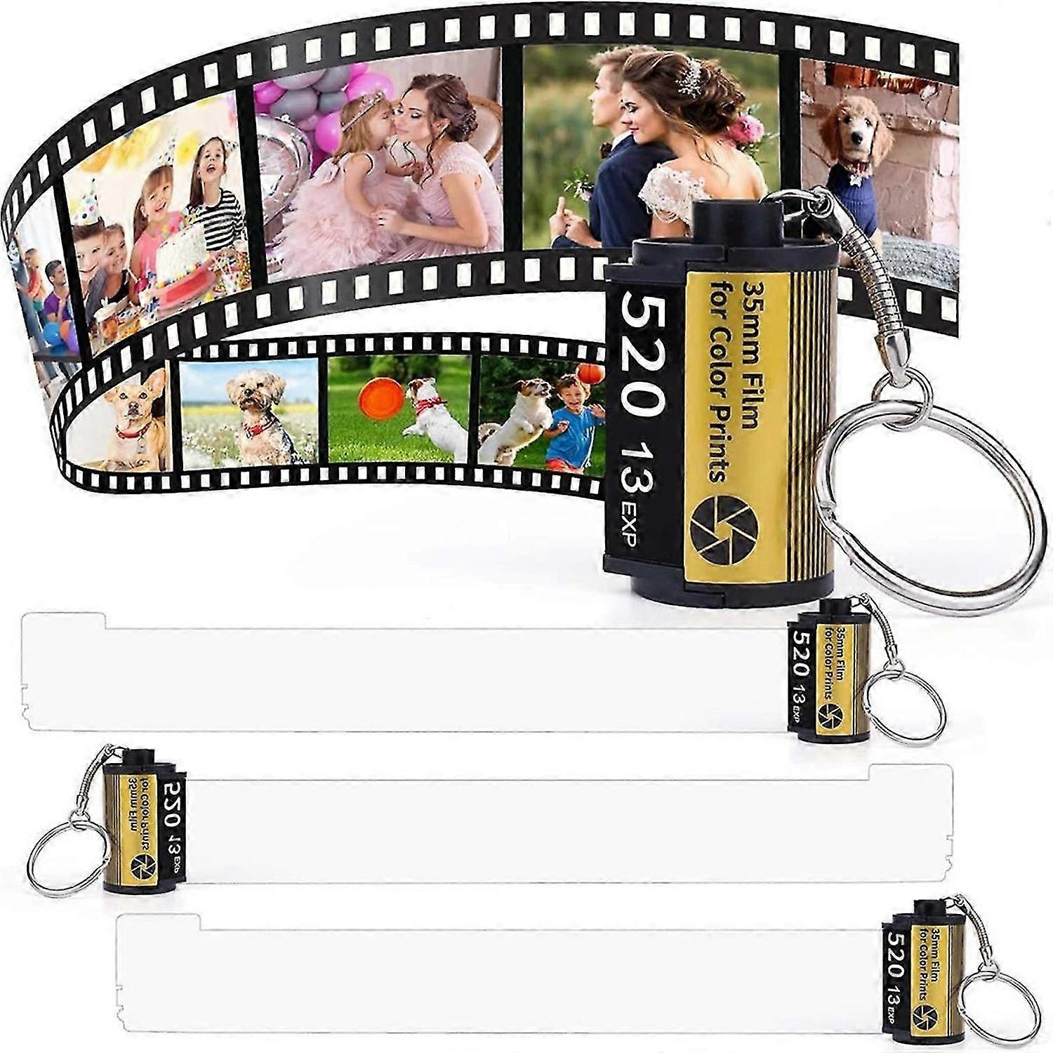 Sublimation Blanks Products Photo Sublimation Memory Camera Roll Keychain Jar Holds 20 Photos, Subli